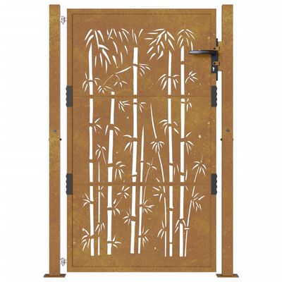 vidaXL aiavärav, 105 x 155 cm, Corteni teras, bambuse kujundus