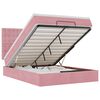 vidaXL ottomani voodi madratsitega ja LED, roosa, 140x190cm, samet