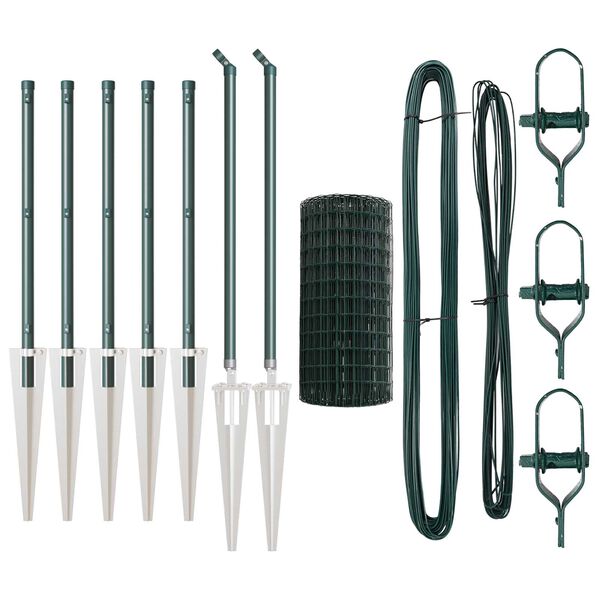 vidaXL Aed koos postiga Roheline 0,4 x 10 m Terased ja PVC