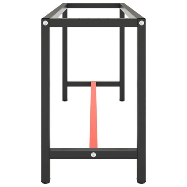 vidaXL t&ouml;&ouml;pingi raam, must ja matt punane, 170x50x79 cm, metall