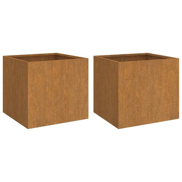 vidaXL taimekast, 2 tk, 49x47x46 cm, Corten teras