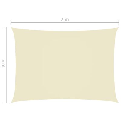 vidaXL oxford-kangast päikesepuri, ristkülik, 5 x 7 m kreemjas