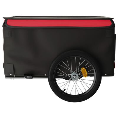 vidaXL jalgratta järelkäru, must ja punane, 45 kg, raud