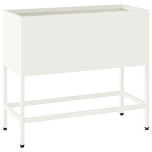 vidaXL T&otilde;stetud aiataimelava Valge 60 x 26 x 48 cm Teras