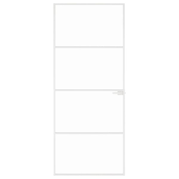 vidaXL siseuks, valge, 83x201,5 cm, karastatud klaas/alumiinium, õhuke