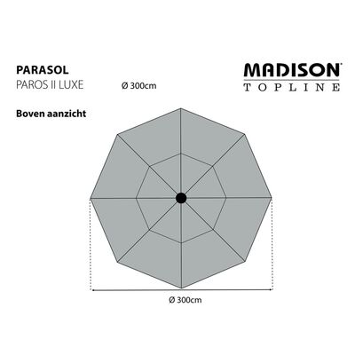 Madison päikesevari "Paros II Luxe", 300 cm, pruunikashall