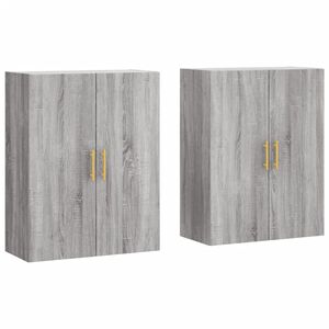 vidaXL seinakapid 2 tk, hall Sonoma tamm, 69,5 x 34 x 90 cm