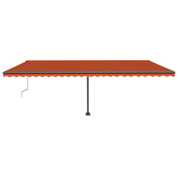 vidaXL automaatne varikatus LED, tuuleandur 600 x 300 cm, oranž/pruun