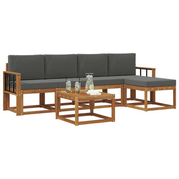 vidaXL V&auml;li diivanikomplekt padjaga 6 pcs Looduslik ja antriit