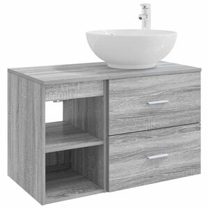 vidaXL Vannitoa m&ouml;&ouml;bleset 2 pcs Hall Sonoma Tehispuit