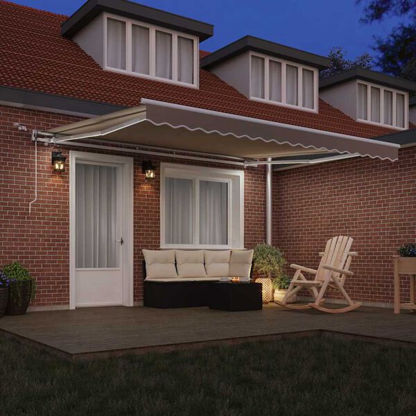 vidaXL K&auml;igukohandatav varikatus Beež 400 &times; 300 cm Pol&uuml;ester ja metall