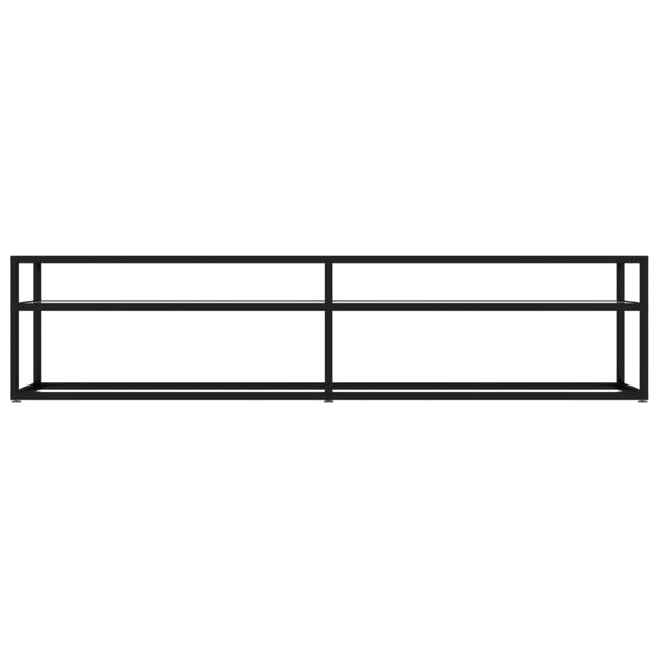 vidaXL telerialus, valge marmor, 180 x 40 x 40,5 cm, karastatud klaas