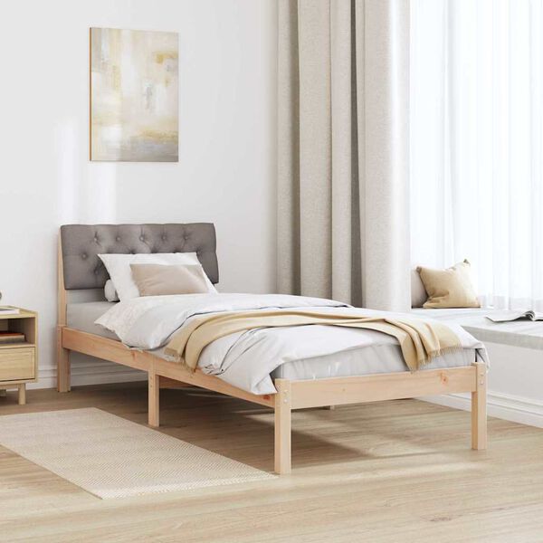 vidaXL Beti raam peaga Pruun ja taupe 80 x 200 cm Männipuit