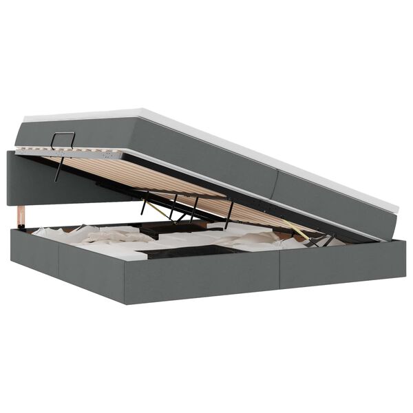 vidaXL LED-valgusega hoiuvoodi madratsiga Tumehall 200 x 200 cm kangas