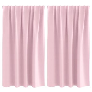 vidaXL Kardinad r&otilde;ngastega 2 pcs Beebiroosa 140 x 140 cm Pol&uuml;ester