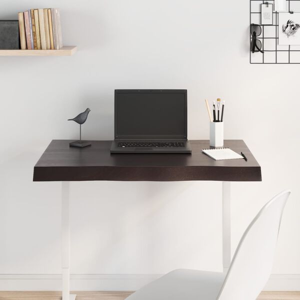 vidaXL lauaplaat, tumepruun, 80 x 50 x (2-6) cm, töödeldud täispuit