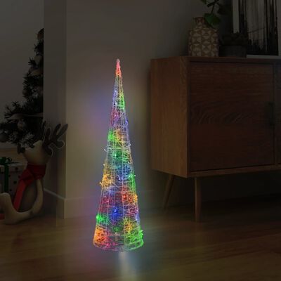 vidaXL akrüülist valguspüramiid, LED-tuli, koonus, värviline 90 cm