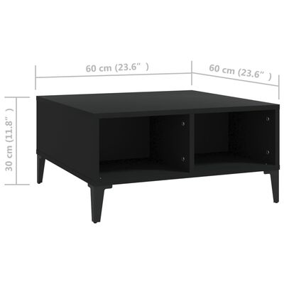 vidaXL kohvilaud, must, 60x60x30 cm, puitlaastplaat