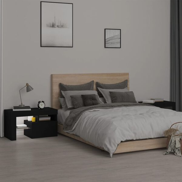 vidaXL öökapid LED-tuledega, 2 tk, must, 70x36,5x40 cm