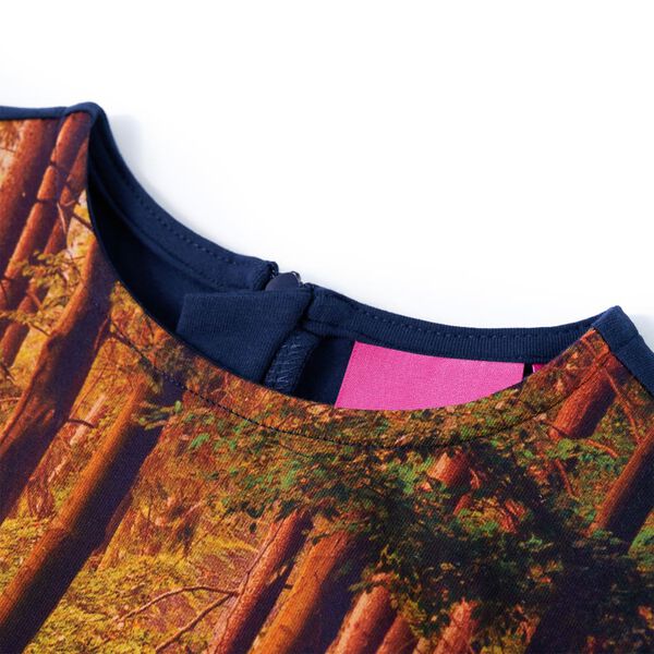 Pikkade varrukatega laste kleit, tumesinine, 128