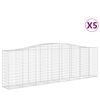 vidaXL kaarekujulised gabioonkorvid 5 tk, 400x50x120/140 cm, raud