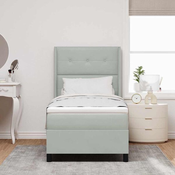 vidaXL Karbi vedrumadrats madratsiga LEDiga Helehall 80 x 200 cm Samet