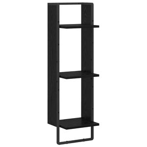 vidaXL Seinariiul riiuliga Must tamm 30 x 25 x 100 cm Tehispuit