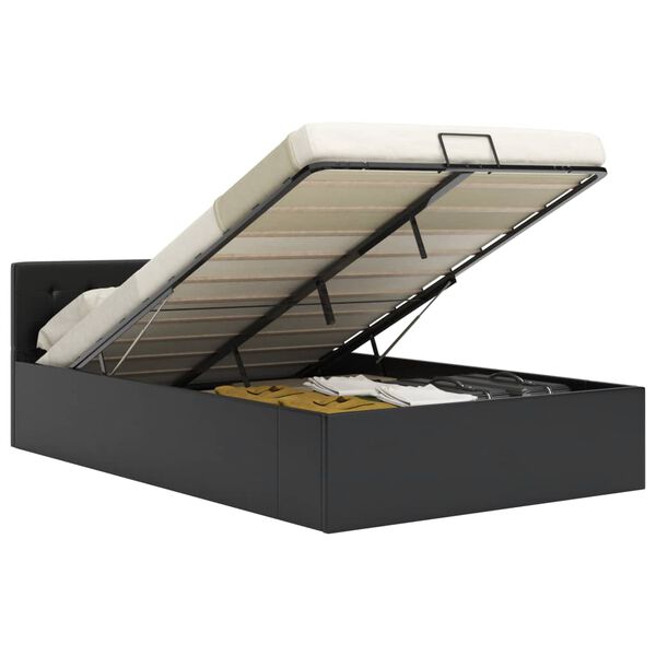 vidaXL hüdrauliline hoiukastiga voodiraam must kunstnahk 140 x 200 cm