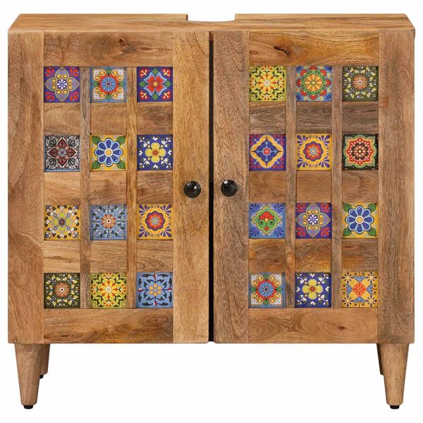 vidaXL Vannitoa kraanikausi kapp uksega Neutraalne 62 x 33 x 58 cm