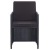 vidaXL 15-osaline aiamööblikomplekt patjadega, polürotang, must