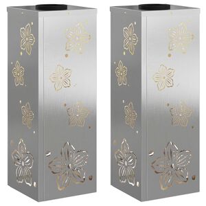 vidaXL P&auml;ikese LED k&auml;igutee tuli 2 pcs H&otilde;bedane Roostevaba teras