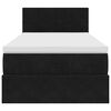 vidaXL Ottomani voodiraam madratsiga, must, 100x200cm, samet