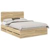 vidaXL Voodi raam sahtliga peaga Sonoma tamm 160 x 200 cm Inseneripuit