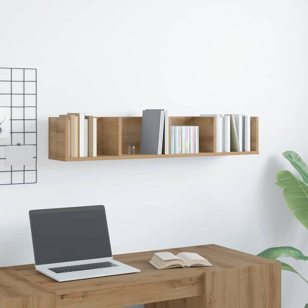 vidaXL CD seinariiul Artisan tamm 100x18x18 cm ehituspuit