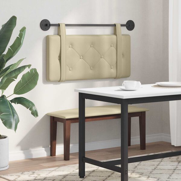 vidaXL Rippuv Peatoe Seinale kinnitatav cream 80 cm Kunstnahk