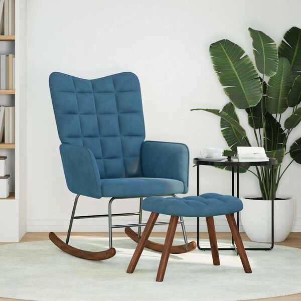 vidaXL kiiktool väljaheitega sinine, samet