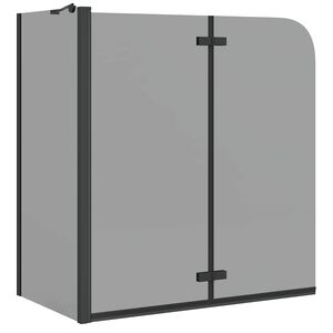 vidaXL Du&scaron;i Kest Must 120 x 68 x 130 cm ESG Klaas ja Alumiinium