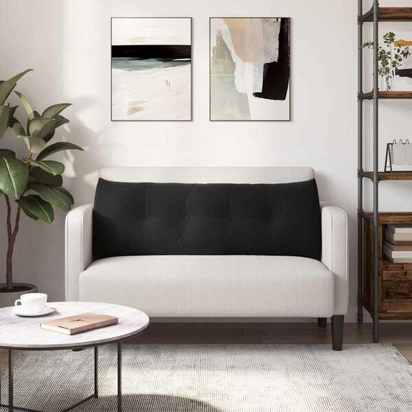 vidaXL Seljatugi padi Must 140 x 24 x 50 cm Samet