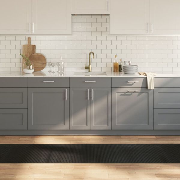 vidaXL vaip, ristk&uuml;likukujuline, must, 60 x 400 cm, bambus