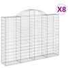 vidaXL kaarekujulised gabioonkorvid 8 tk, 200x30x140/160 cm, raud