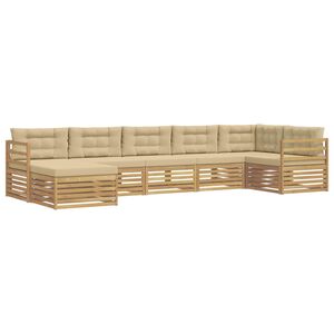 vidaXL V&auml;li diivanikomplekt padjaga 7 pcs Valge ja Beez