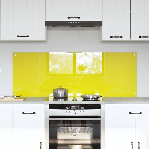 vidaXL K&ouml;&ouml;giseina paneel 2 pcs Kollane 70 x 50 cm karastatud klaas