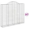 vidaXL kaarekujulised gabioonkorvid 7 tk, 200x30x160/180 cm, raud