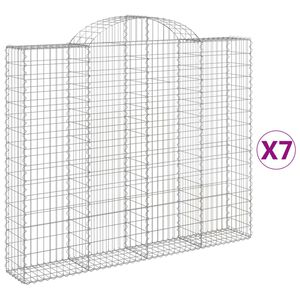 vidaXL kaarekujulised gabioonkorvid 7 tk, 200x30x160/180 cm, raud
