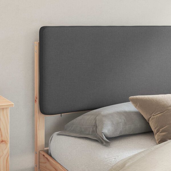 vidaXL Voodiraam Pehme Peatoega peaga Tumehall 200 x 200 cm Tahke m&auml;nd