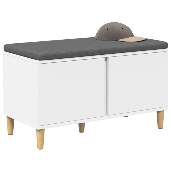 vidaXL Hallipink padjaga ladustamisega uksega Valge 80 x 38 x 46 cm