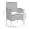 vidaXL 7-osaline aiamööbli komplekt patjadega, hall ja must