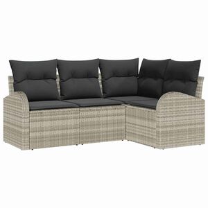 vidaXL Aia Diivanikomplekt padjaga 4 pcs Helehall pol&uuml;rotang