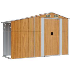 vidaXL aiakuur, pruun, 277 x 93 x 179 cm, tsingitud teras