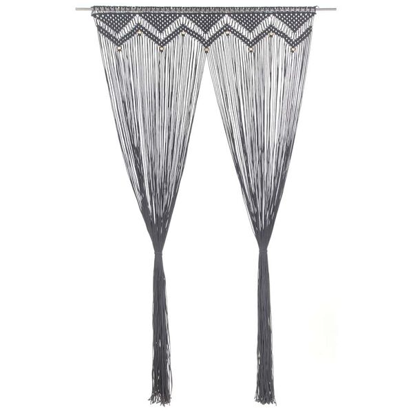 vidaXL makrameekardin, antratsiithall, 140 x 240 cm puuvill